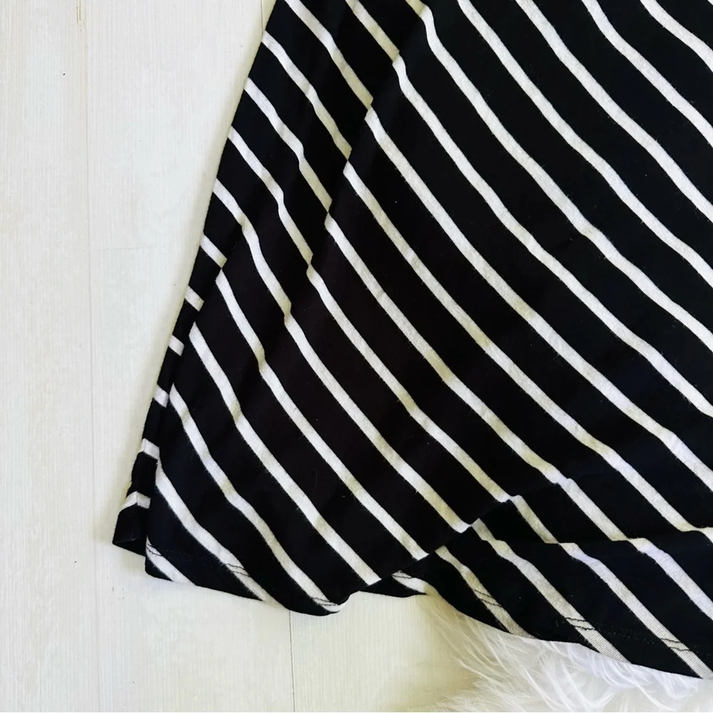 Merona Y2K Black And White Striped Pull-On Chevron Maxi Skirt, Small